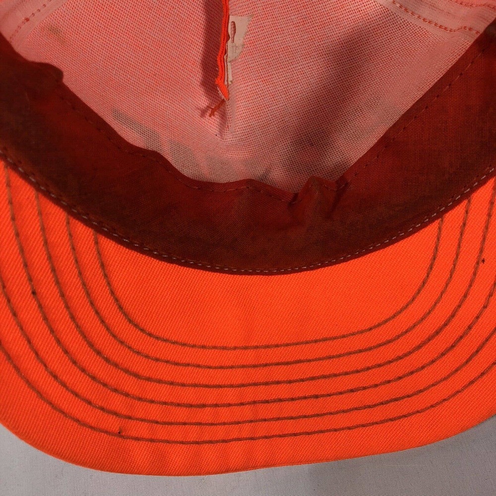 VINTAGE PRIME DESIGN SERVICES HAT CAP SNAPBACK NEON ORANGE USA MADE TRUCKER OSFM - Picture 11 of 14